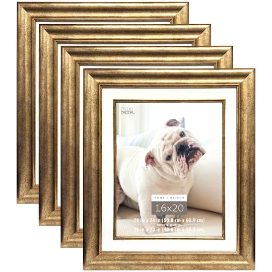 4 Pack: Champagne Frame, 20" x 24" With 16" x 20" Mat, Home Collection By Studio Décor®